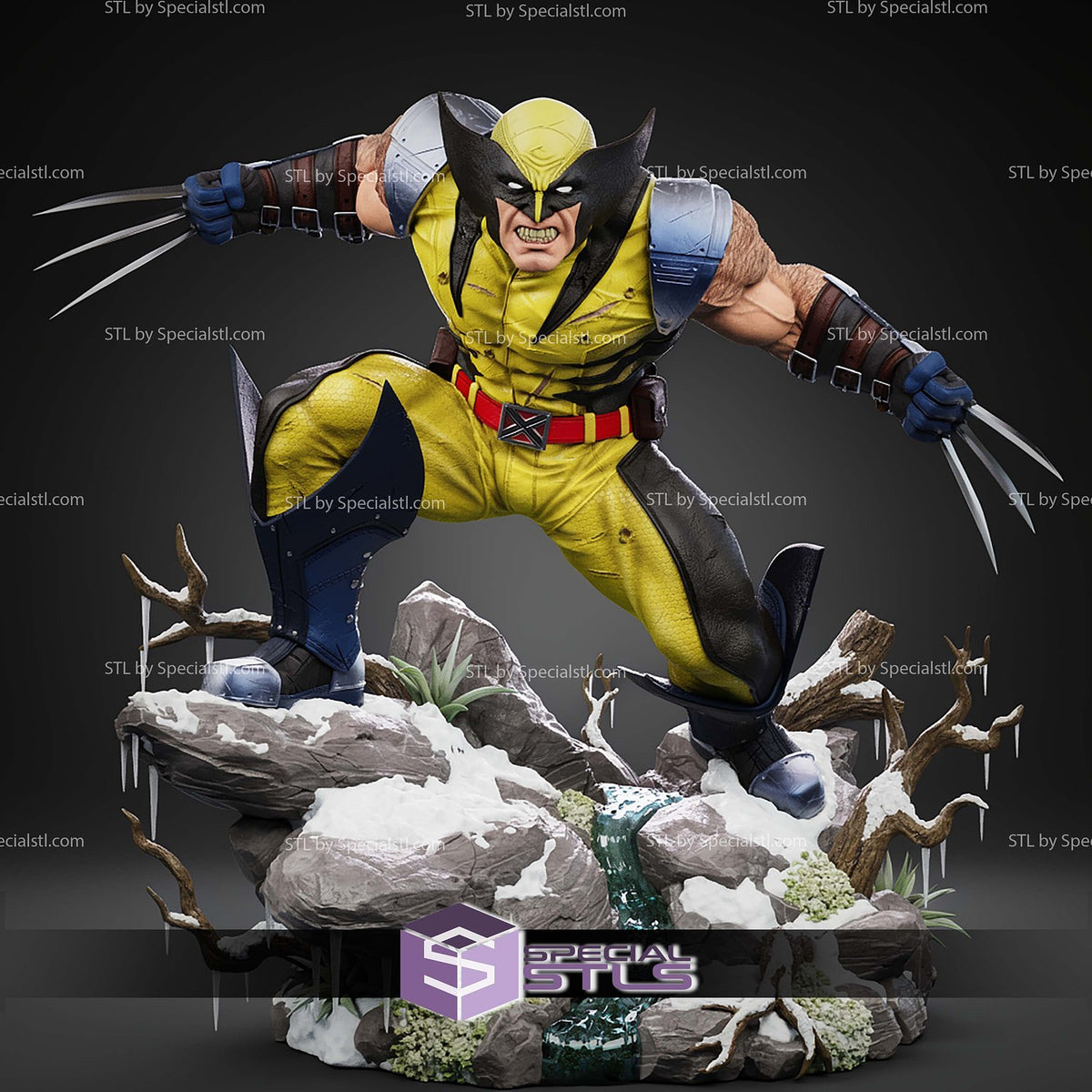 Wolverine Rage Yellow Suit V2 X-Men statua da collezione IceBreaker Series vista alternativa