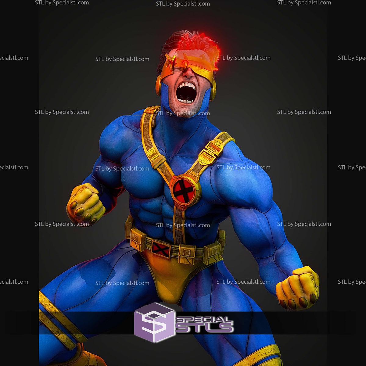 Cyclops 90s X-Men dettaglio statua da collezione 4