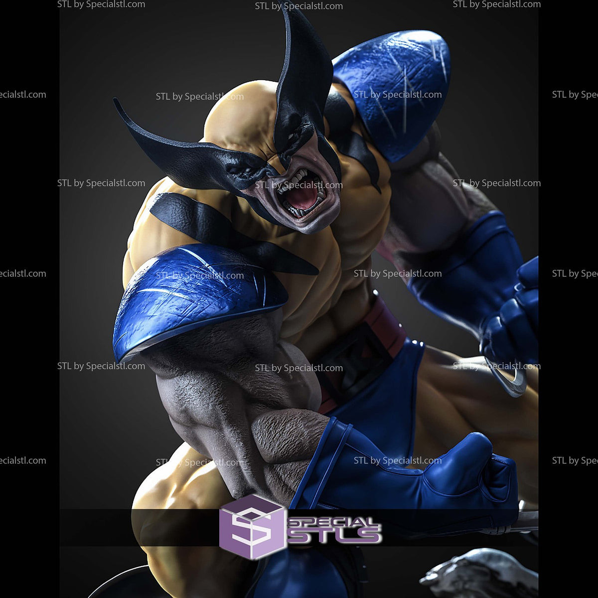Wolverine Scream Winter X-Men dettaglio statua da collezione 4