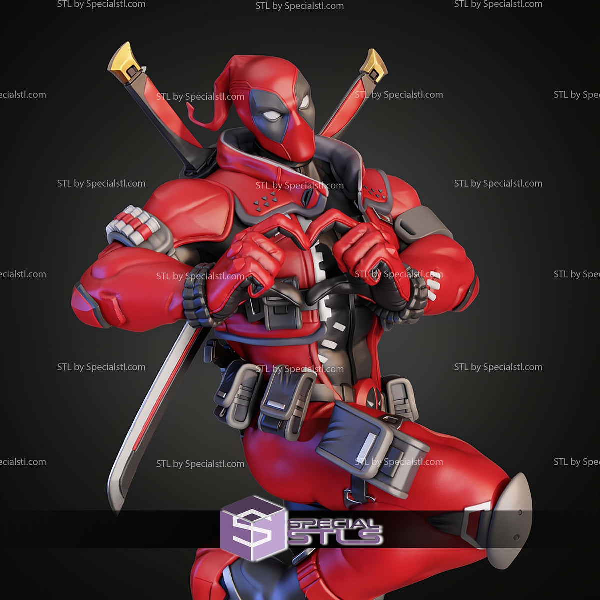 Deadpool Heart Marvel Rivals statua da collezione IceBreaker Series