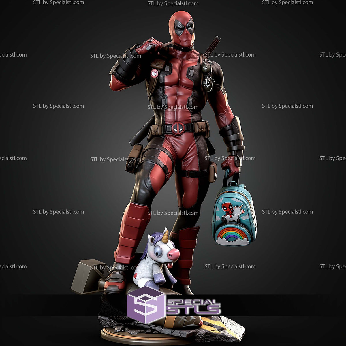 Deadpool Unicorn School Marvel statua da collezione IceBreaker Series