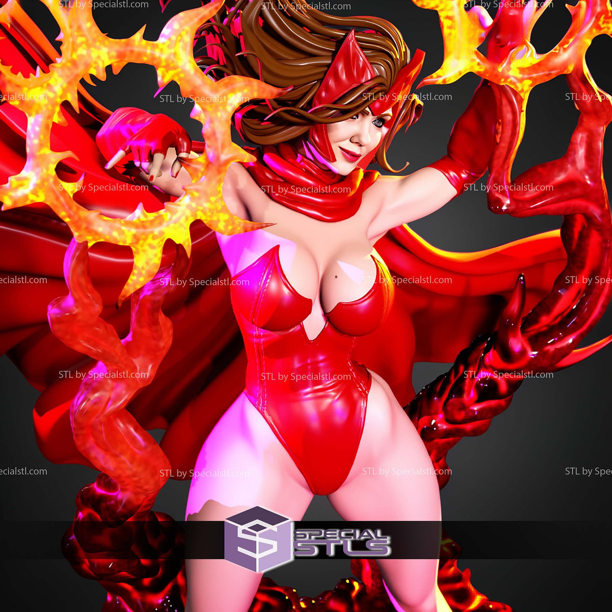 Scarlet Witch Semi Realistic Marvel dettaglio statua da collezione 4