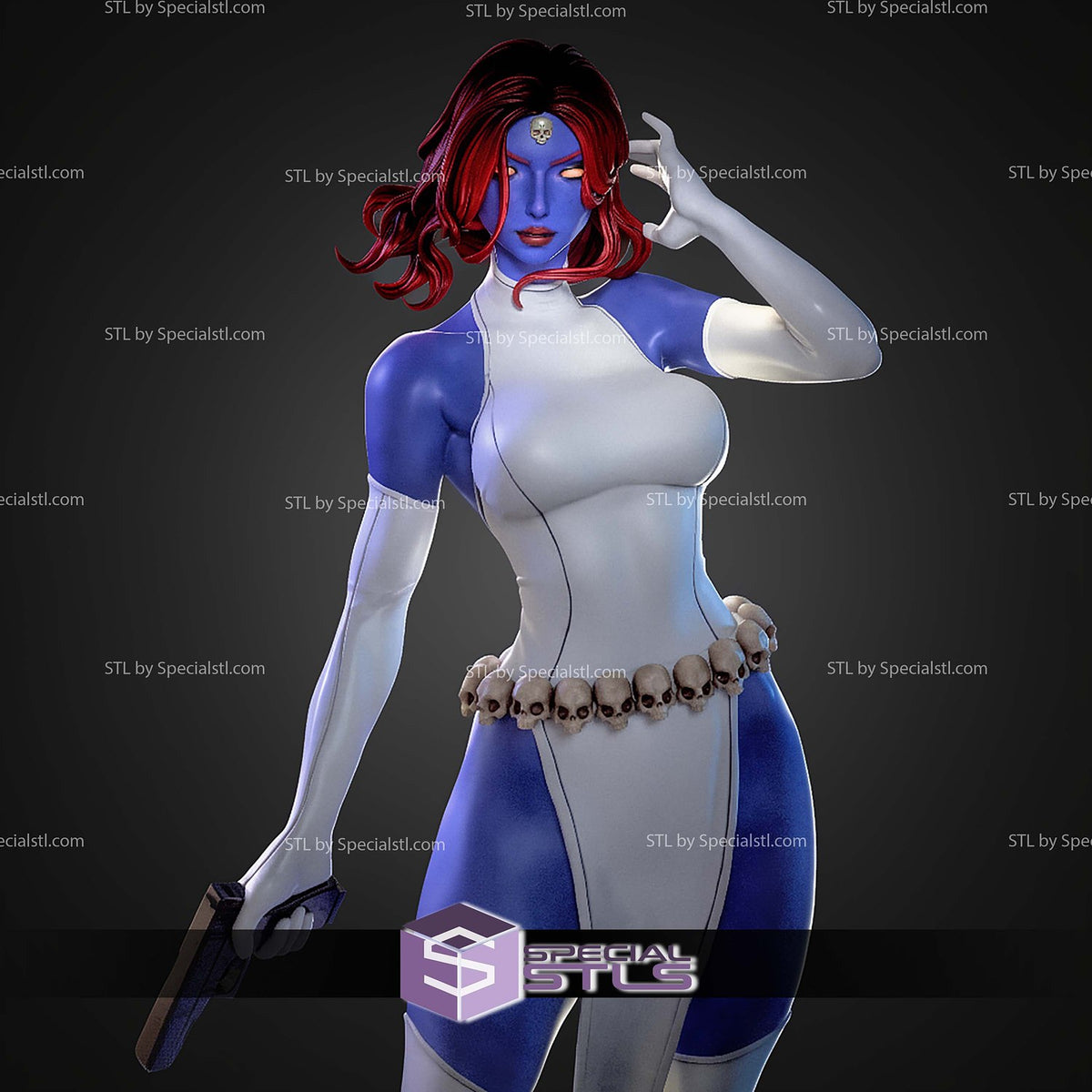 Mystique with Gun X-Men dettaglio statua da collezione 3
