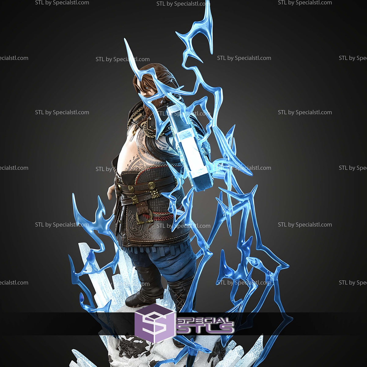 Thor God Of War Fat God of War dettaglio statua da collezione 3