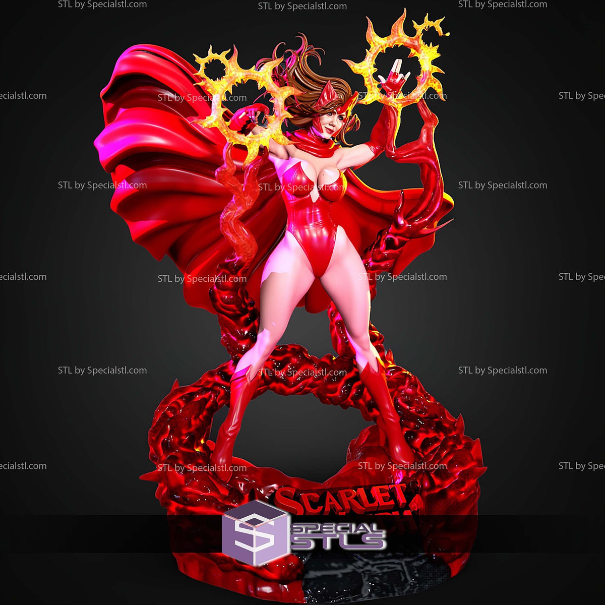 Scarlet Witch Semi Realistic Marvel dettaglio statua da collezione 3