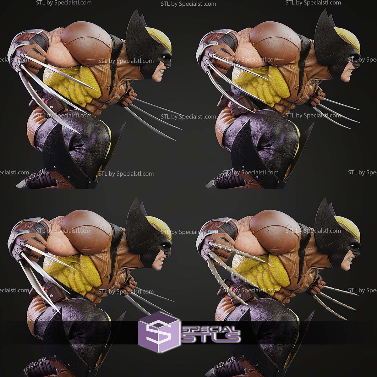 Wolverine Rage Brown Suit X-Men statua da collezione IceBreaker Series vista alternativa
