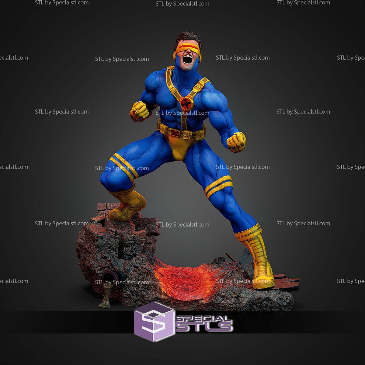 Cyclops 90s X-Men statua da collezione IceBreaker Series vista alternativa