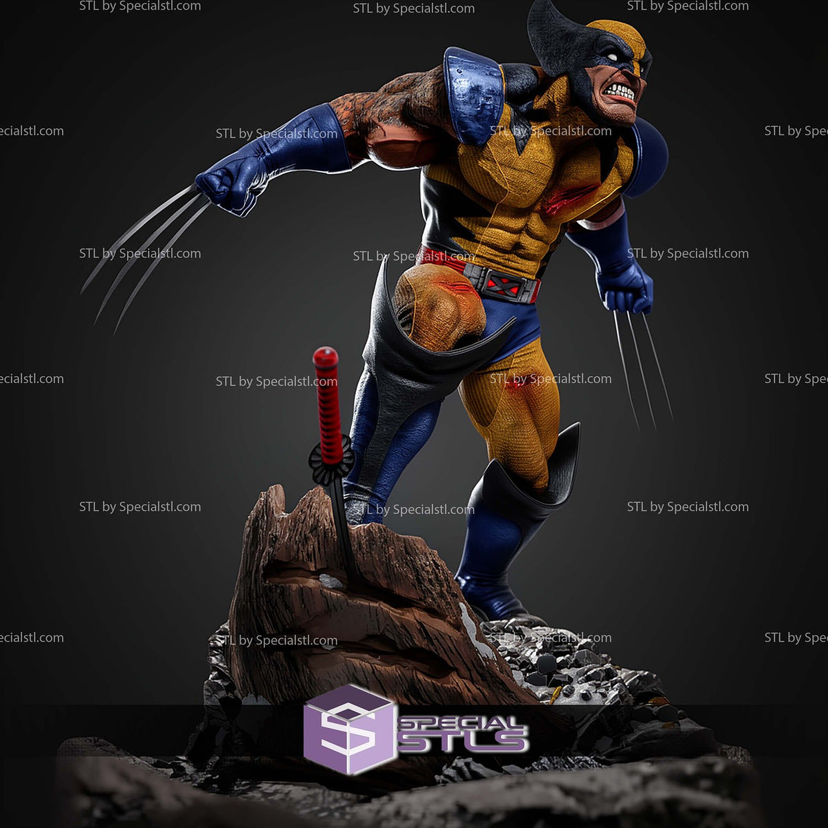 Wolverine Attack Winter X-Men dettaglio statua da collezione 3