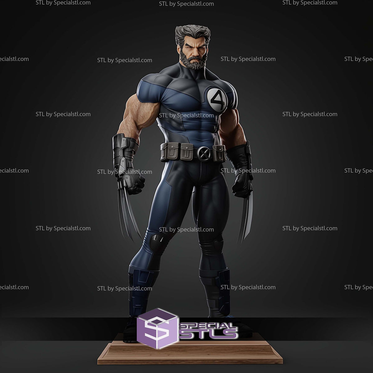 Wolverine Fantastic Four dettaglio statua da collezione 4