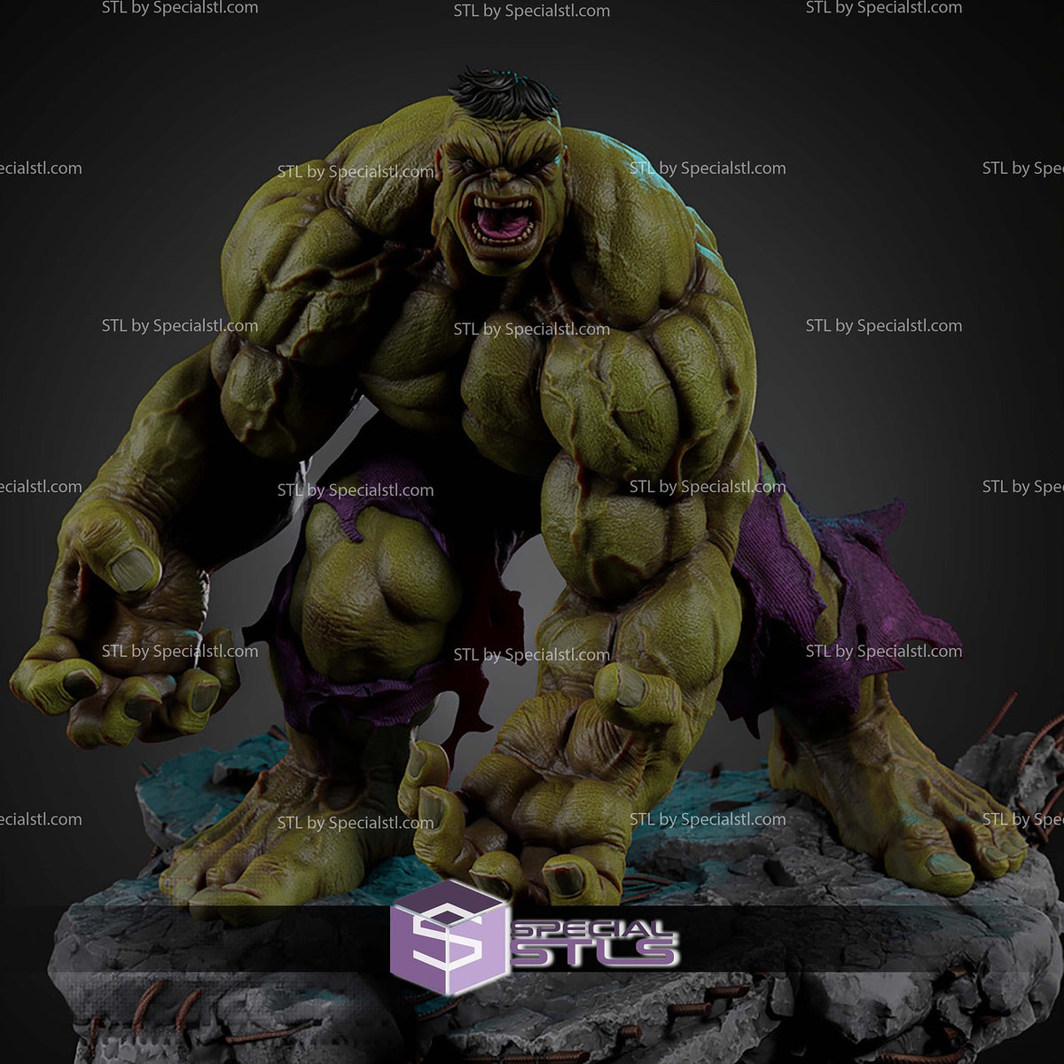 Comic Hulk Angry Muscle Marvel statua da collezione IceBreaker Series vista alternativa