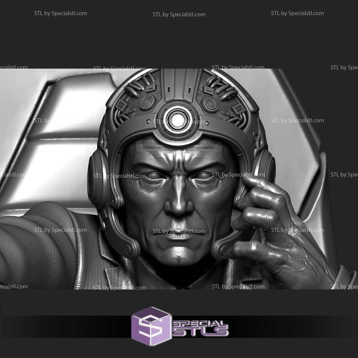 Professor X 90s Hoverchair X-Men dettaglio statua da collezione 3