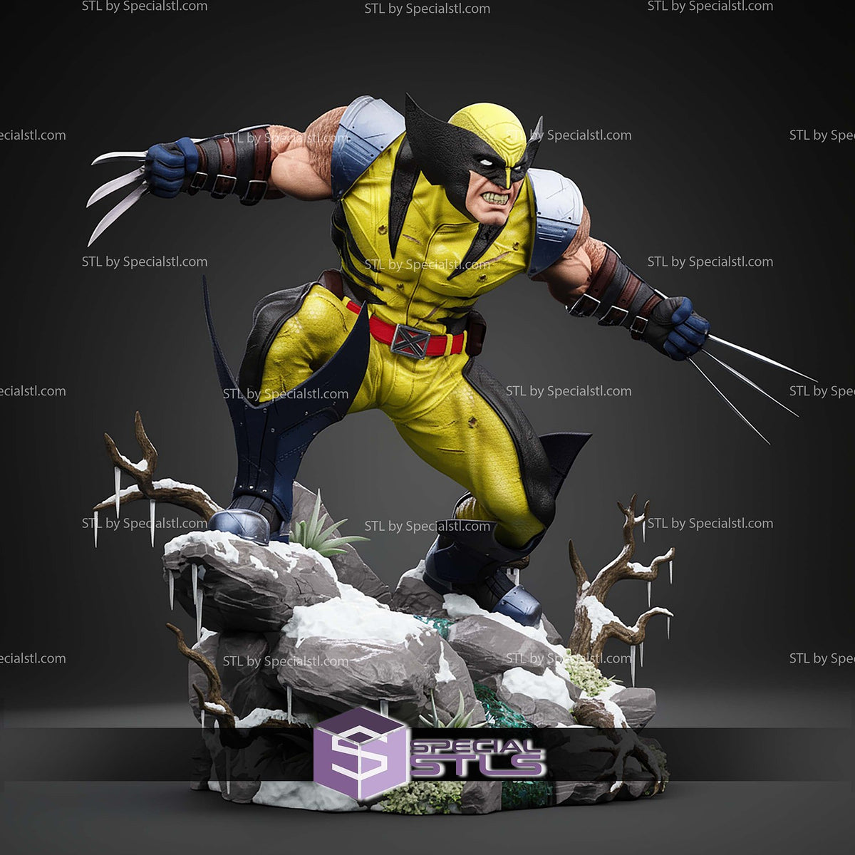 Wolverine Rage Yellow Suit V2 X-Men dettaglio statua da collezione 4