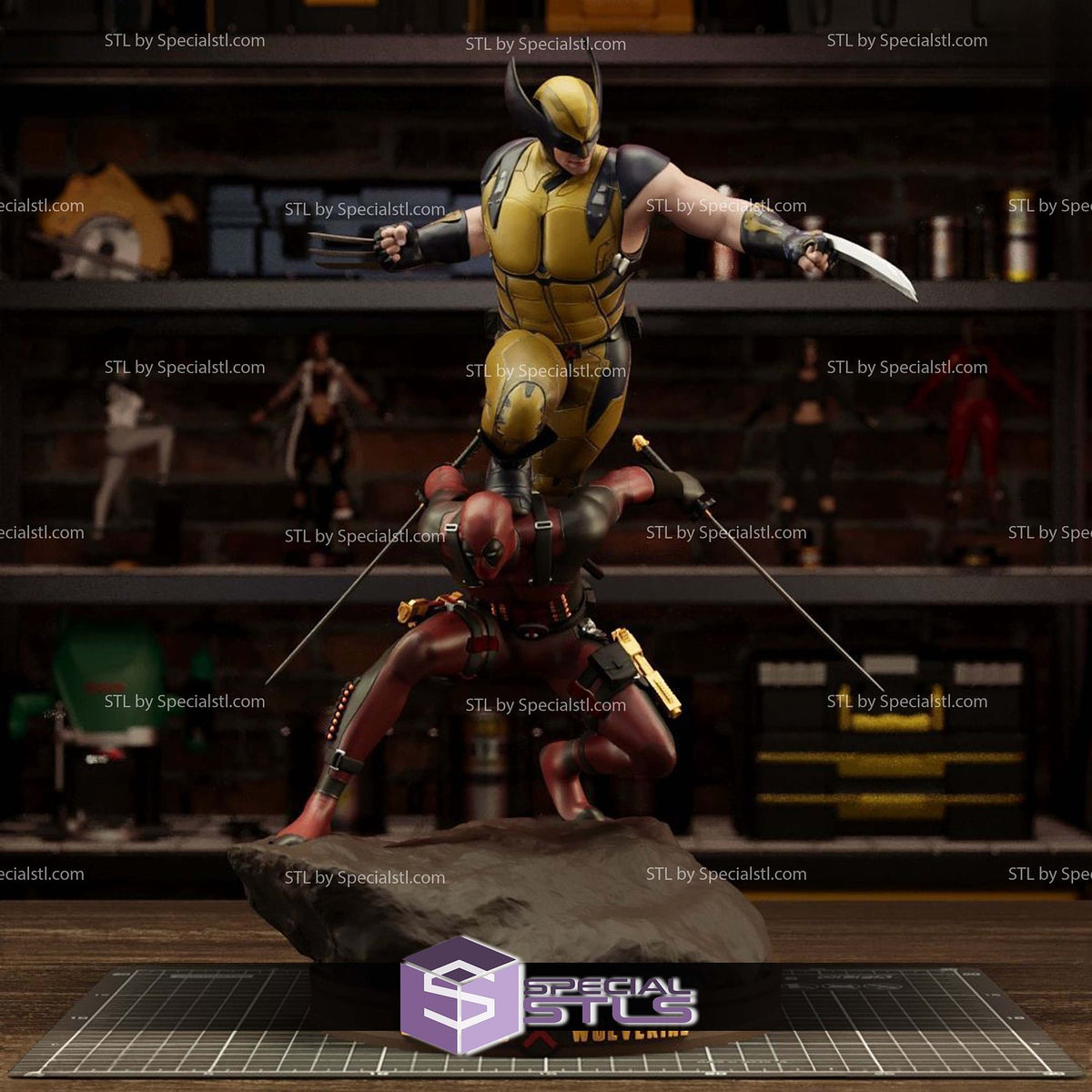 Deadpool and Wolverine New Diorama Marvel statua da collezione IceBreaker Series vista alternativa