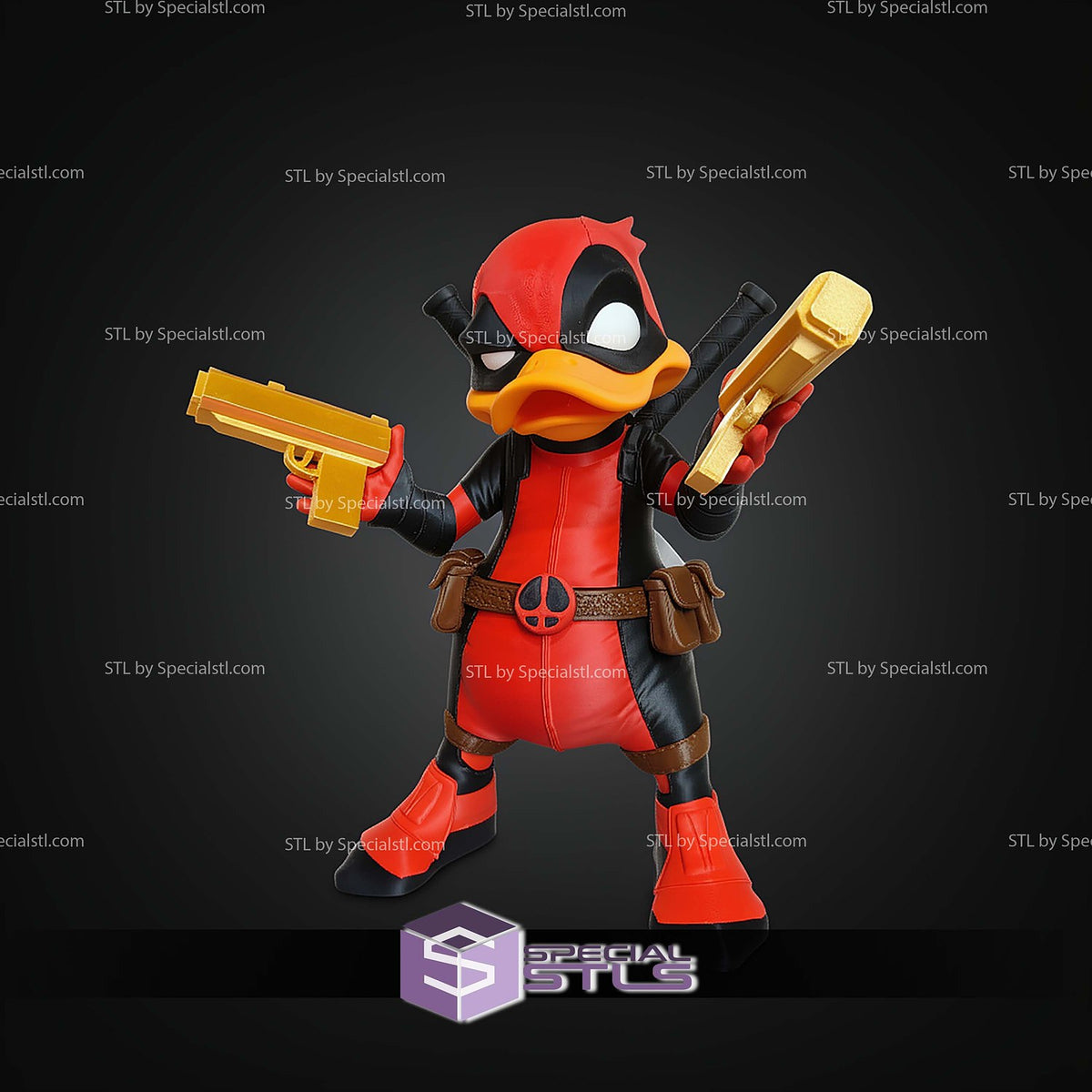 Deadpool Duck Lucas Duck Marvel dettaglio statua da collezione 4