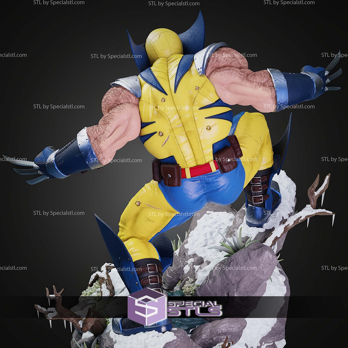 Wolverine Rage Yellow Suit V1 X-Men dettaglio statua da collezione 4