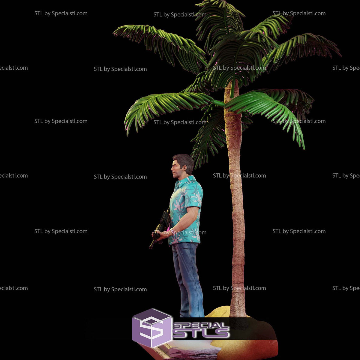 Tommy Vercetti GTA Vice City dettaglio statua da collezione 4