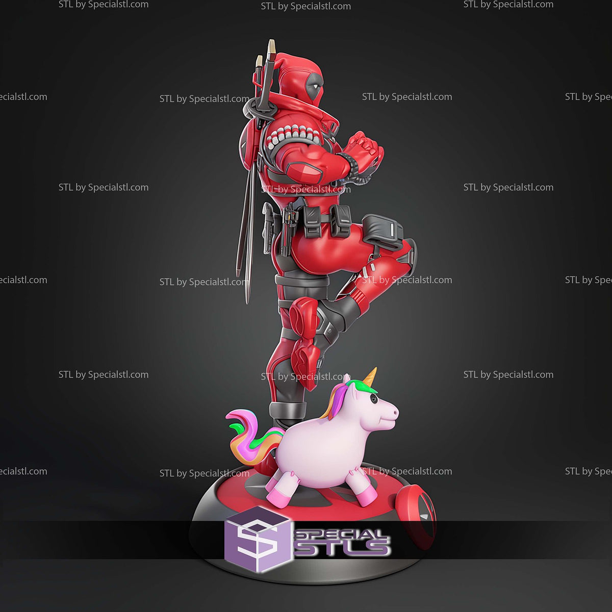 Deadpool Heart Marvel Rivals dettaglio statua da collezione 3