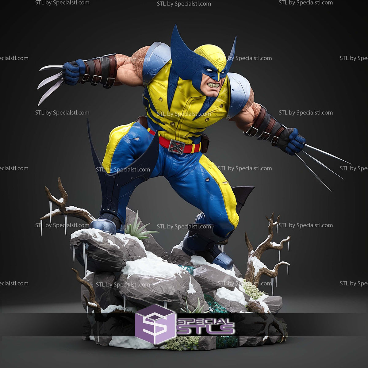 Wolverine Rage Yellow Suit V1 X-Men dettaglio statua da collezione 3