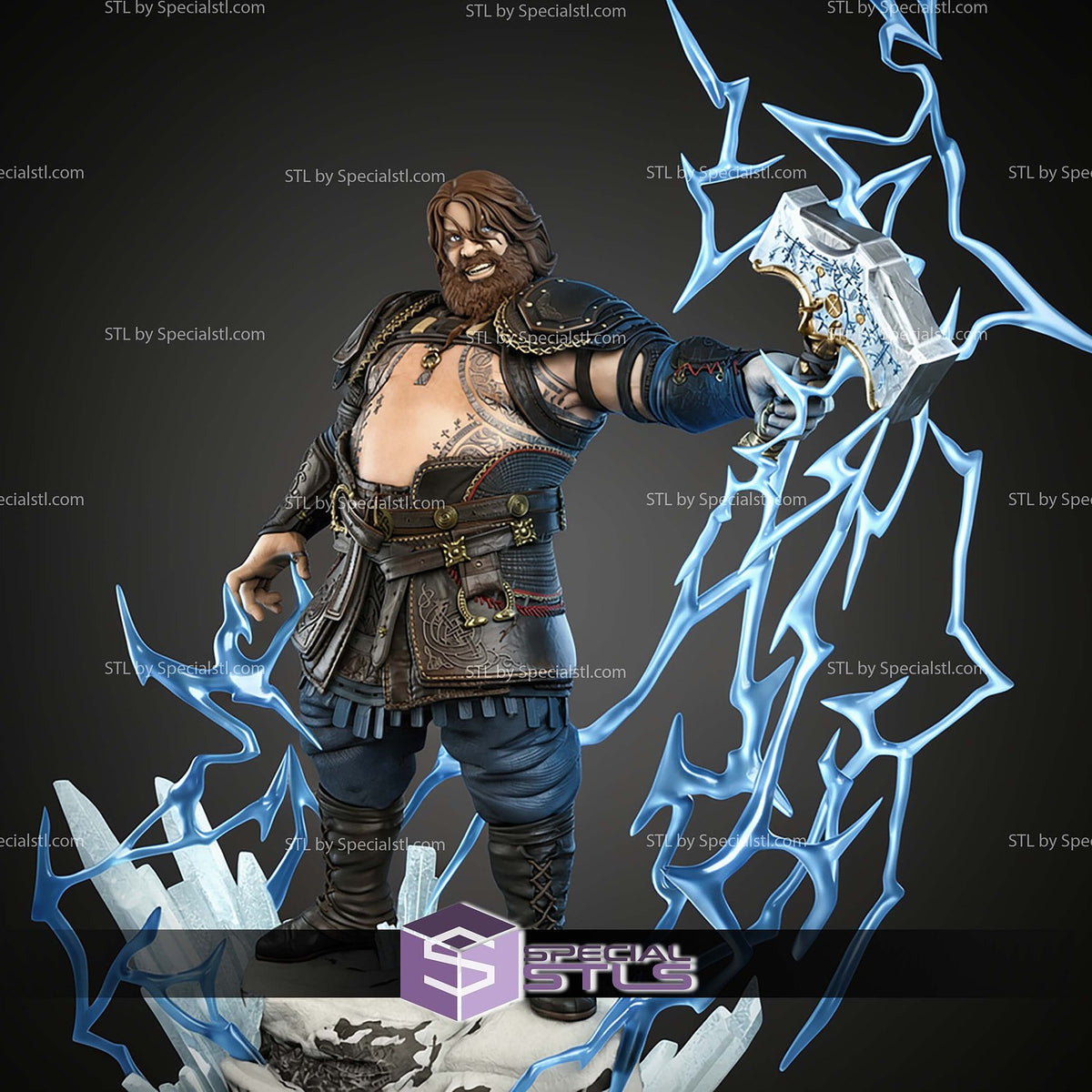 Thor God Of War Fat God of War statua da collezione IceBreaker Series vista alternativa