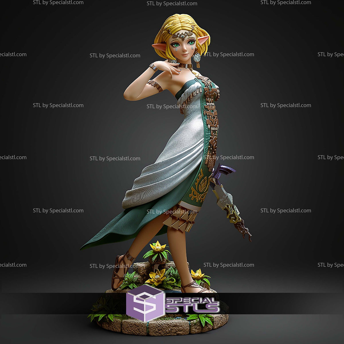 Principessa Zelda The Legend of Zelda dettaglio statua da collezione 4