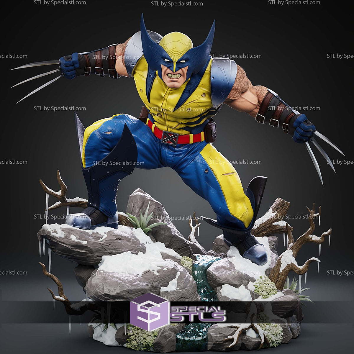 Wolverine Rage Yellow Suit V1 X-Men statua da collezione IceBreaker Series