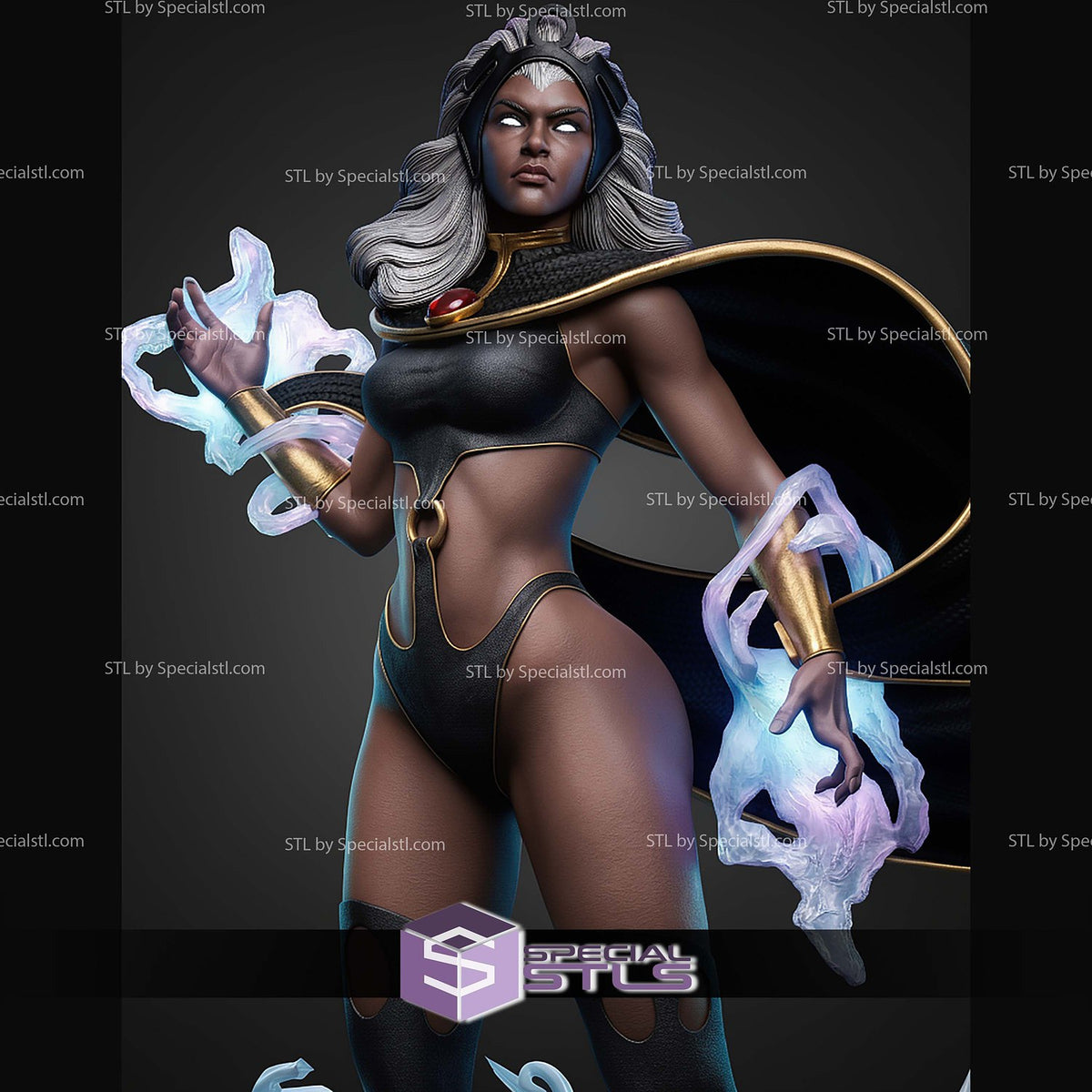 Storm Black Panther Base X-Men dettaglio statua da collezione 3