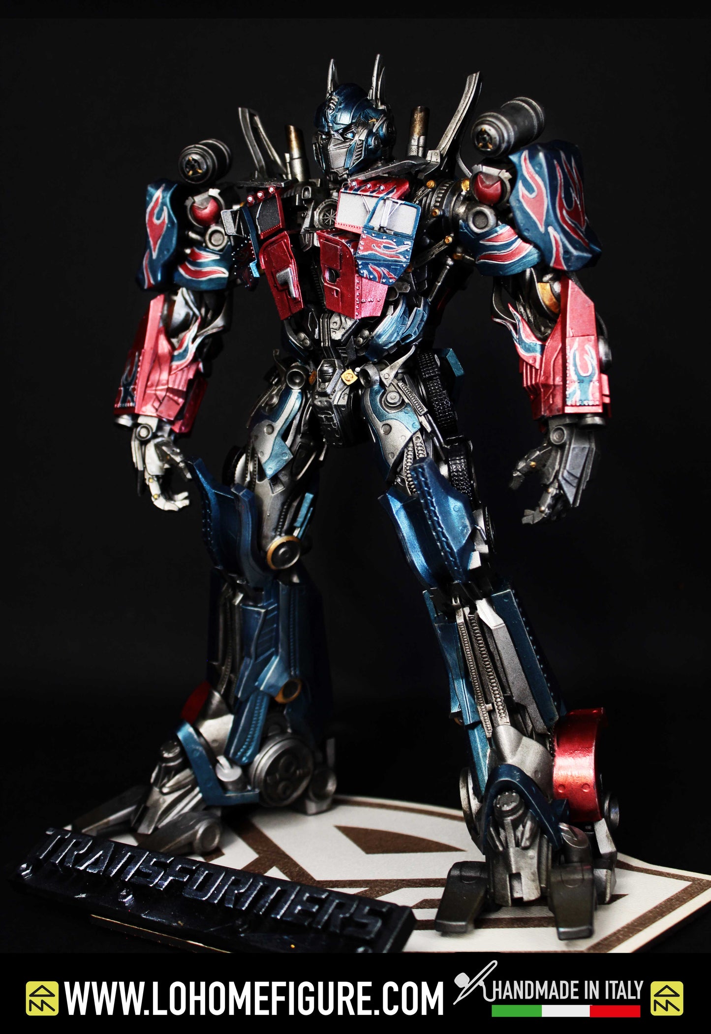 Figure Optimus Prime, Transformers Action Figure Exclusive Statue of Nemesis Prime Robot Icon, Hard Metallic Effect, 28 cm, Made in Italy