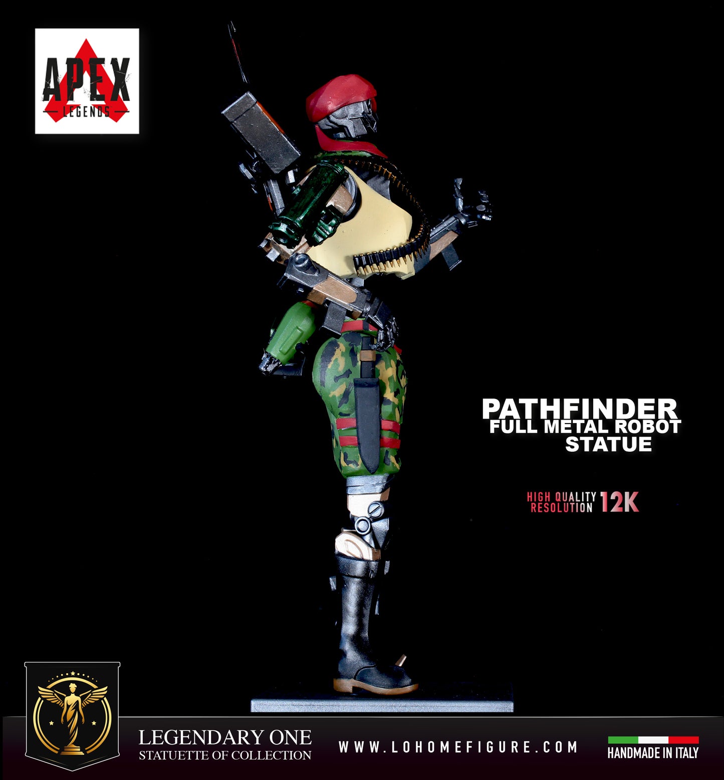 Pathfinder Full Metal Robot Figure Premium Statue Apex Legends, Statua di Pathfinder in edizione esclusiva High Quality 12K