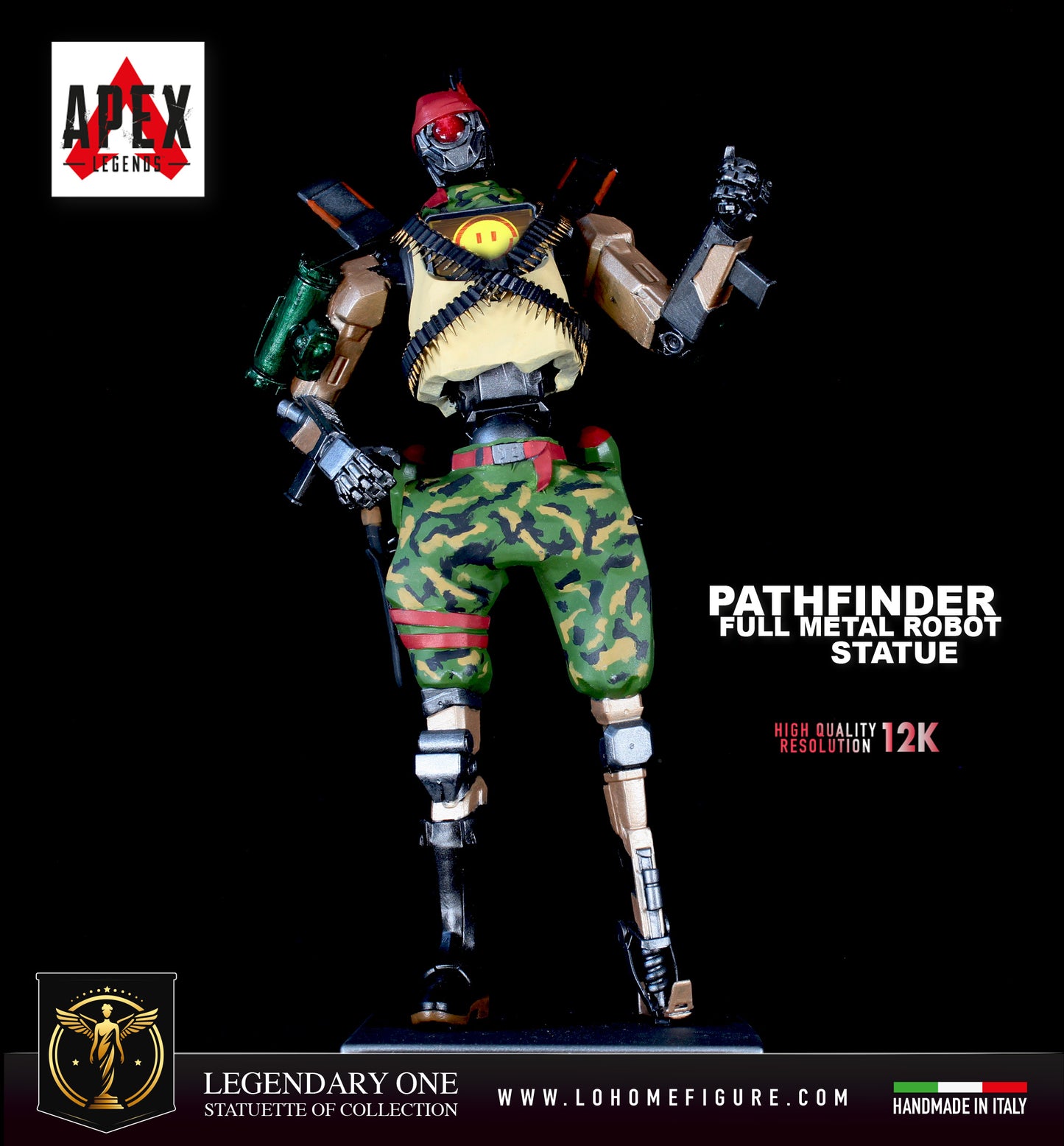 Pathfinder Full Metal Robot Figure Premium Statue Apex Legends, Statua di Pathfinder in edizione esclusiva High Quality 12K