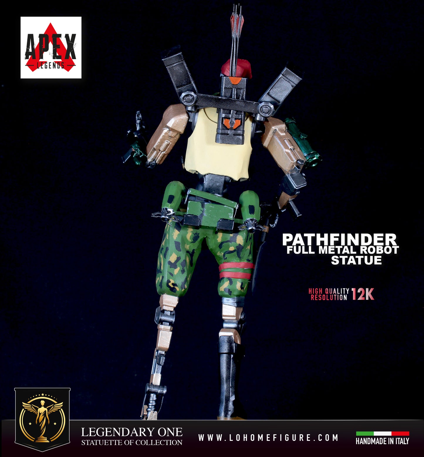 Pathfinder Full Metal Robot Figure Premium Statue Apex Legends, Statua di Pathfinder in edizione esclusiva High Quality 12K