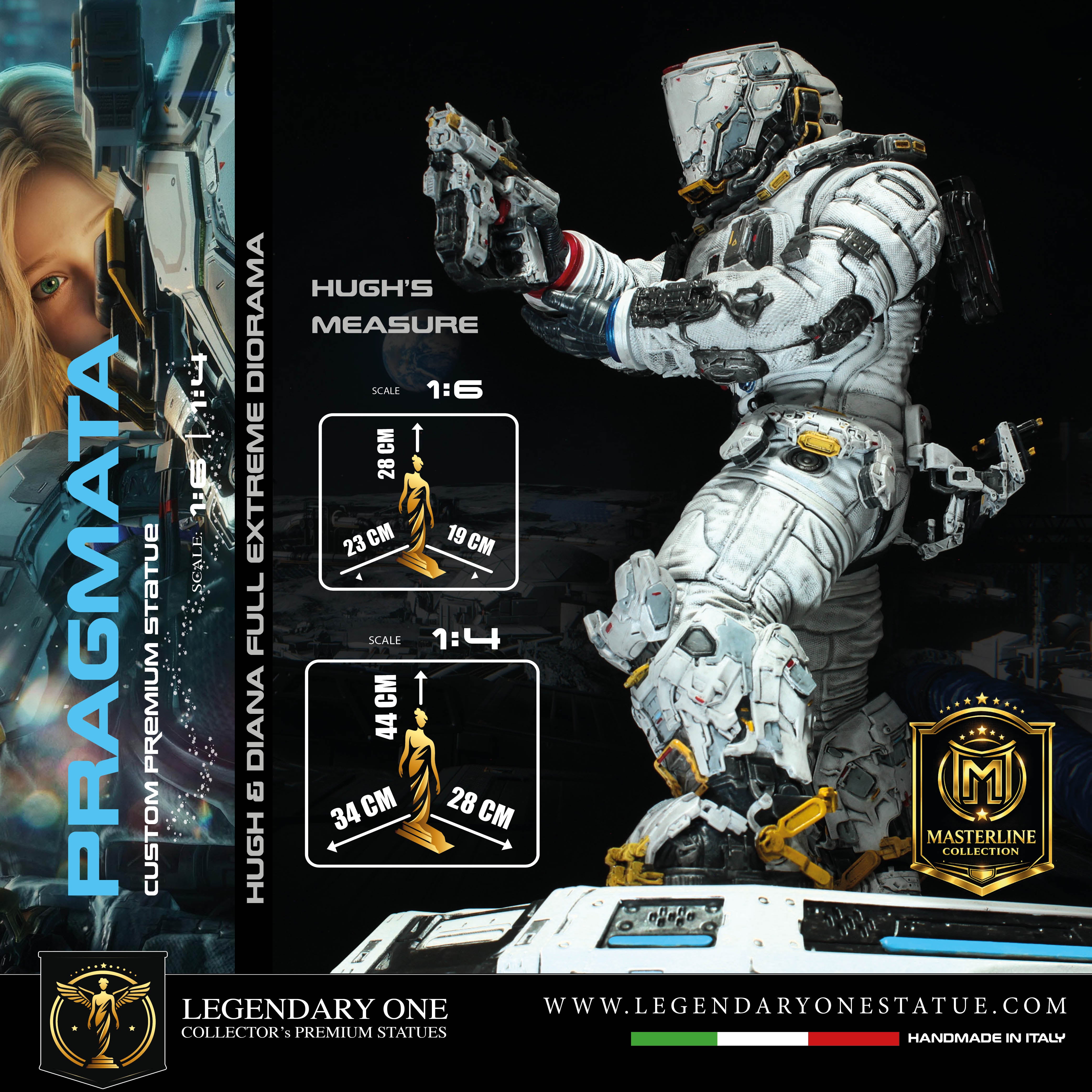 Pragmata Statua da Collezione Esclusiva - Hugh & Diana Diorama Figure - Real Game Color - scala 1:6 / 1:4