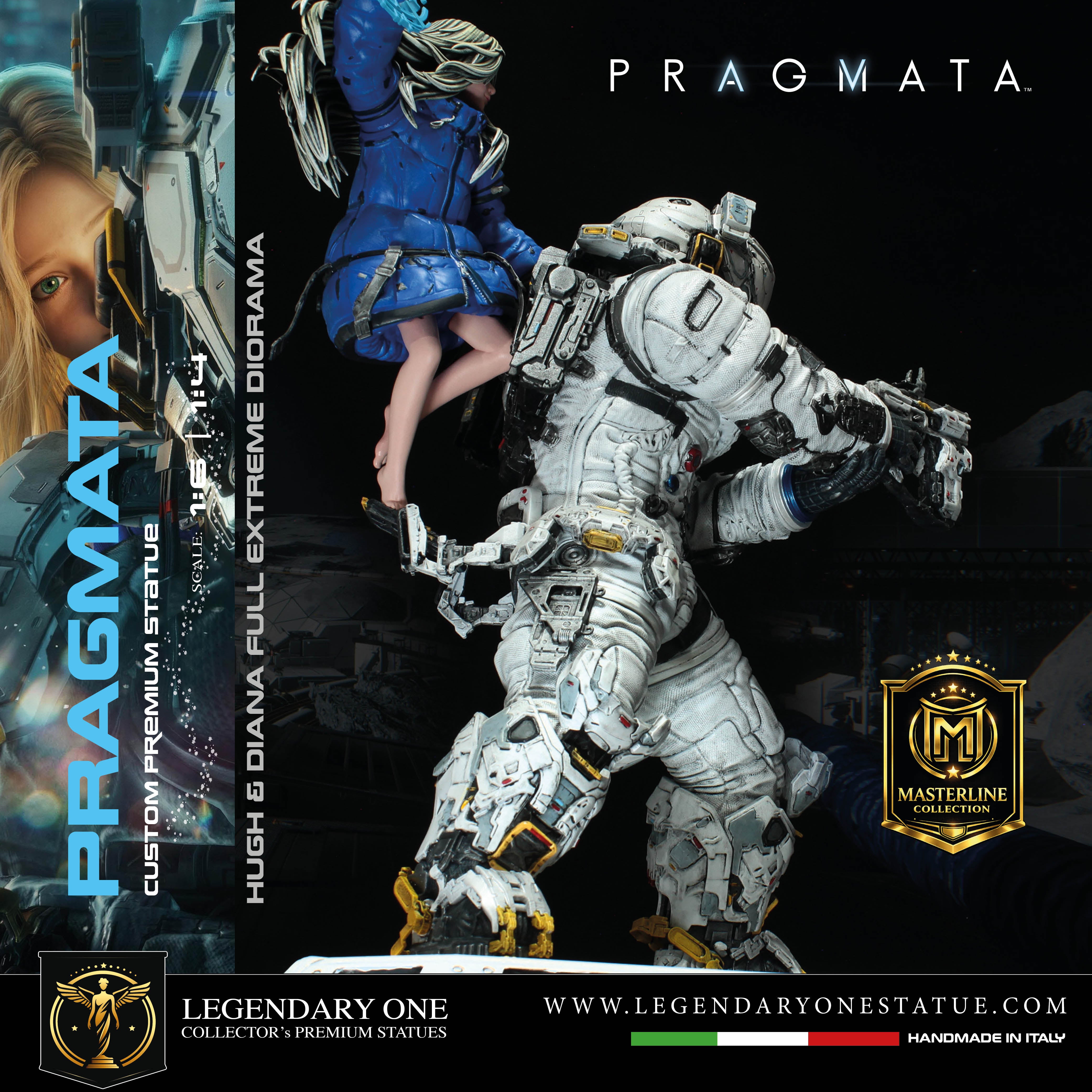 Pragmata Statua da Collezione Esclusiva - Hugh & Diana Diorama Figure - Real Game Color - scala 1:6 / 1:4