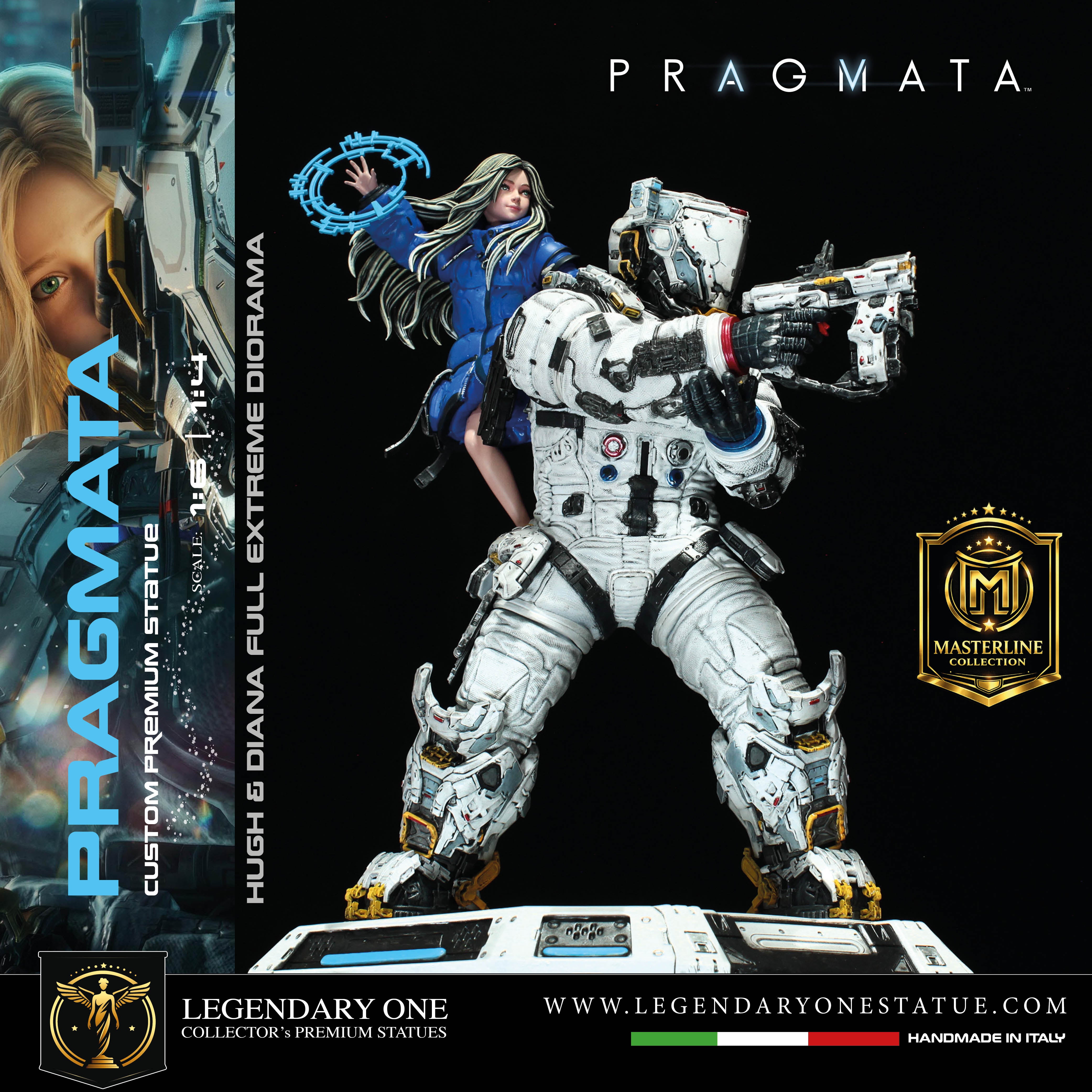 Pragmata Statua da Collezione Esclusiva - Hugh & Diana Diorama Figure - Real Game Color - scala 1:6 / 1:4