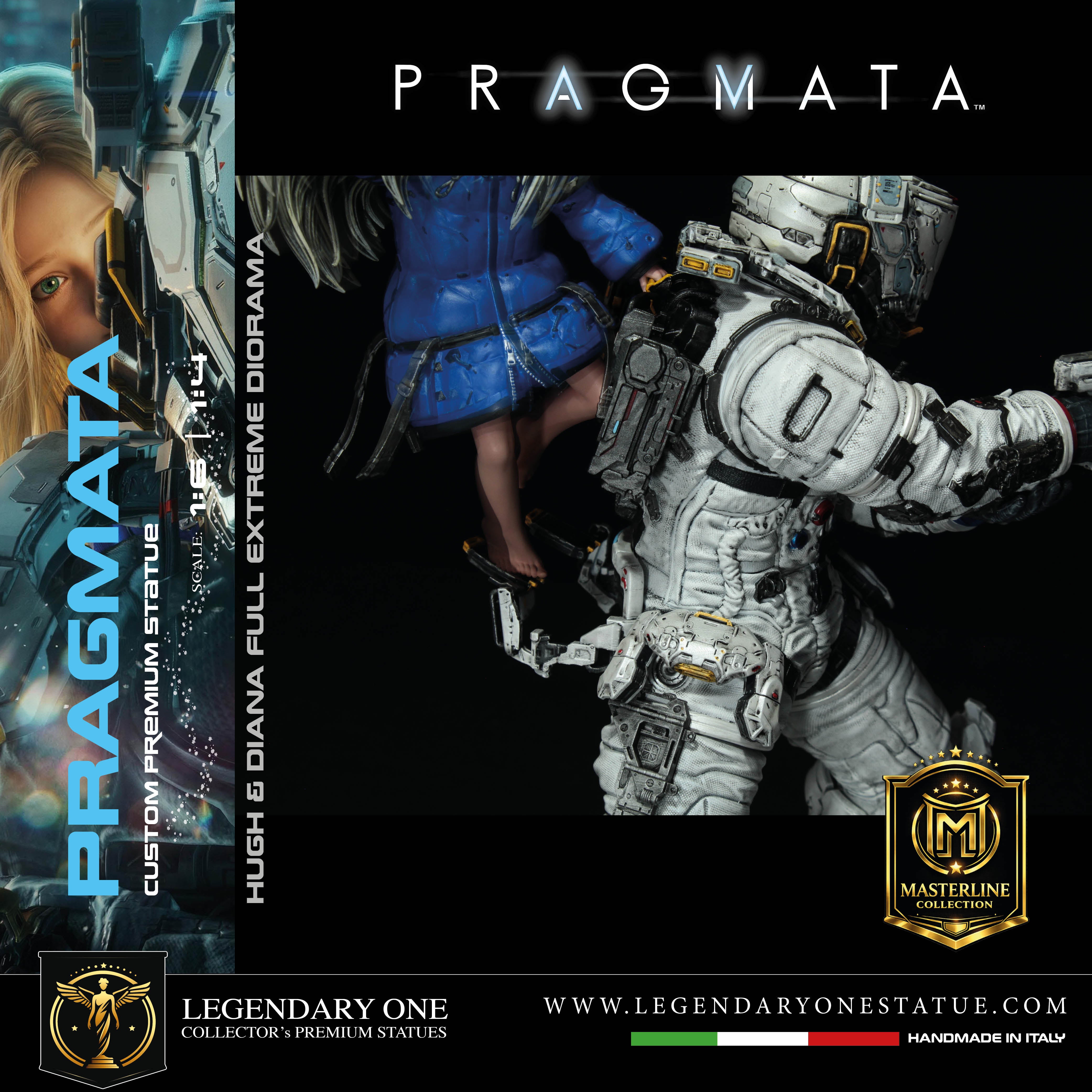 Pragmata Statua da Collezione Esclusiva - Hugh & Diana Diorama Figure - Real Game Color - scala 1:6 / 1:4