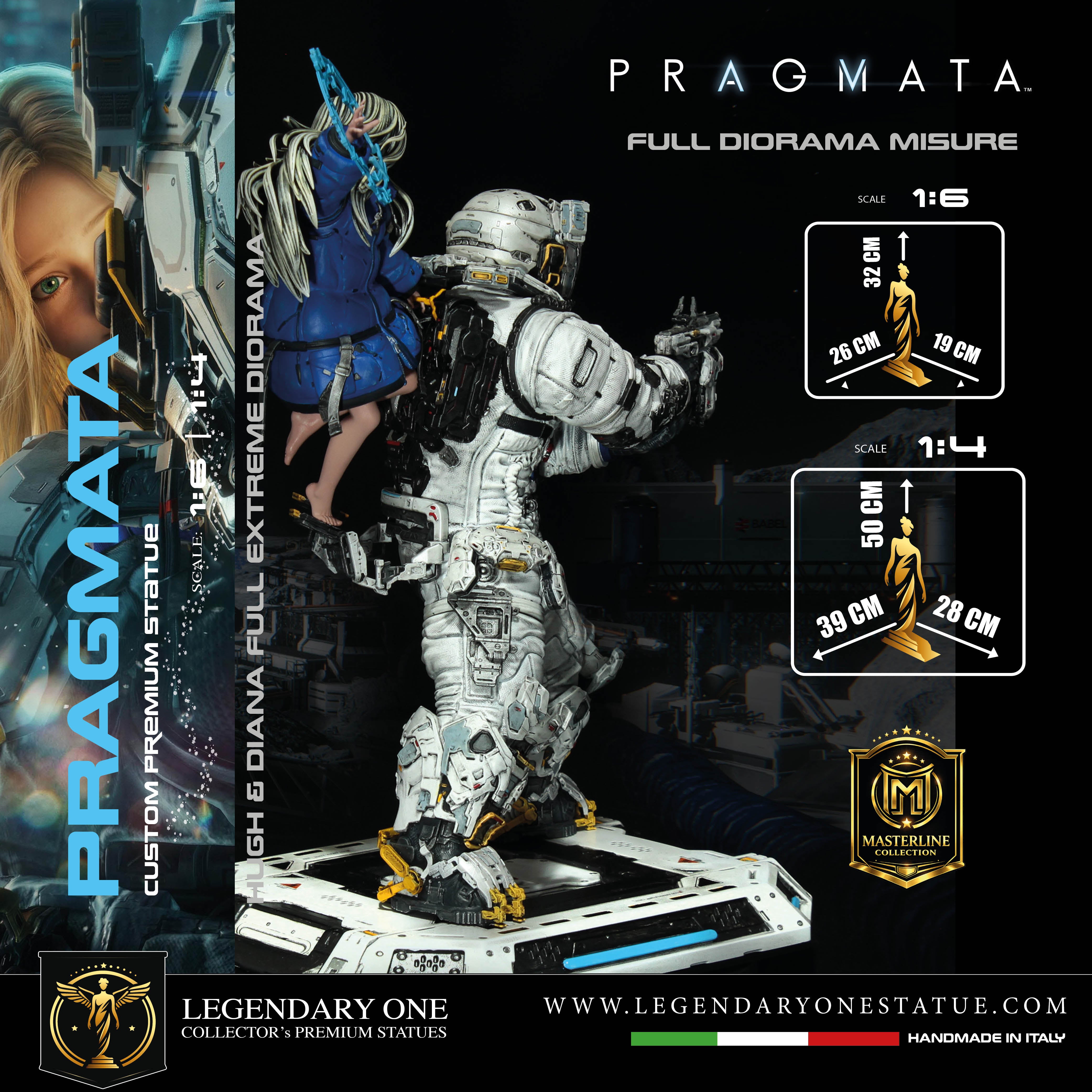 Pragmata Statua da Collezione Esclusiva - Hugh & Diana Diorama Figure - Real Game Color - scala 1:6 / 1:4