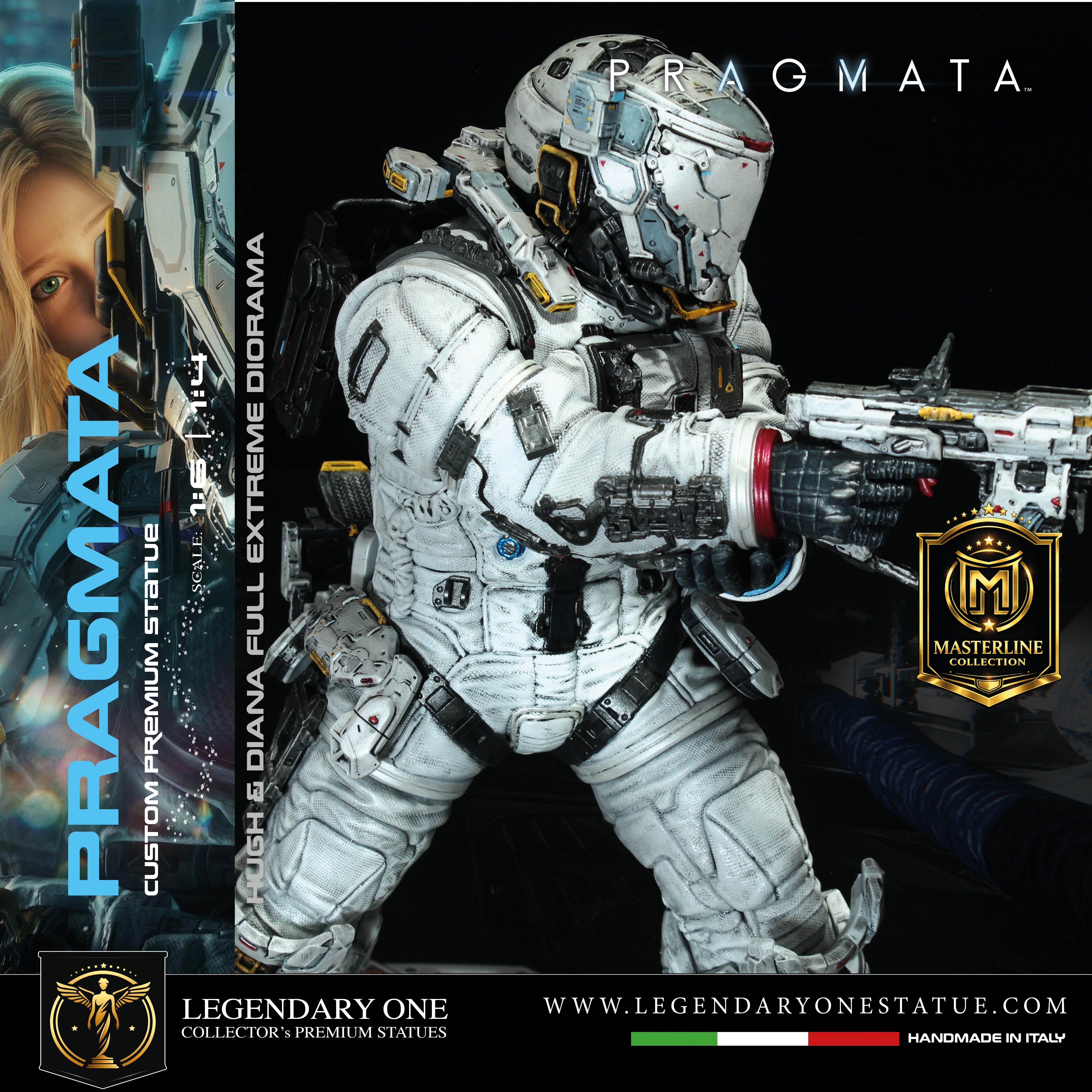 Pragmata Statua da Collezione Esclusiva - Hugh & Diana Diorama Figure - Real Game Color - scala 1:6 / 1:4