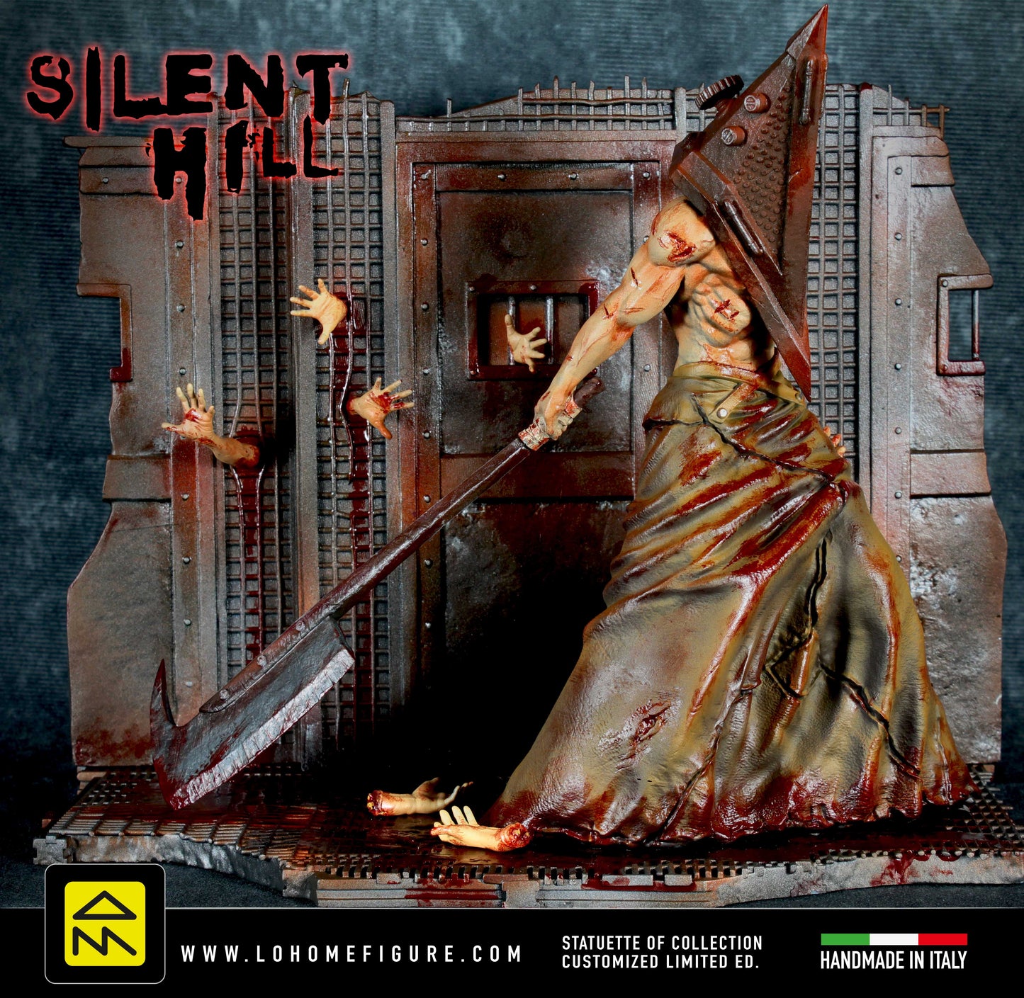 Pyramid Head Statua, Silent Hill Diorama Horror, Silent Hill collectible character figurine, Horror game collectible, Amazing Realism, 12K