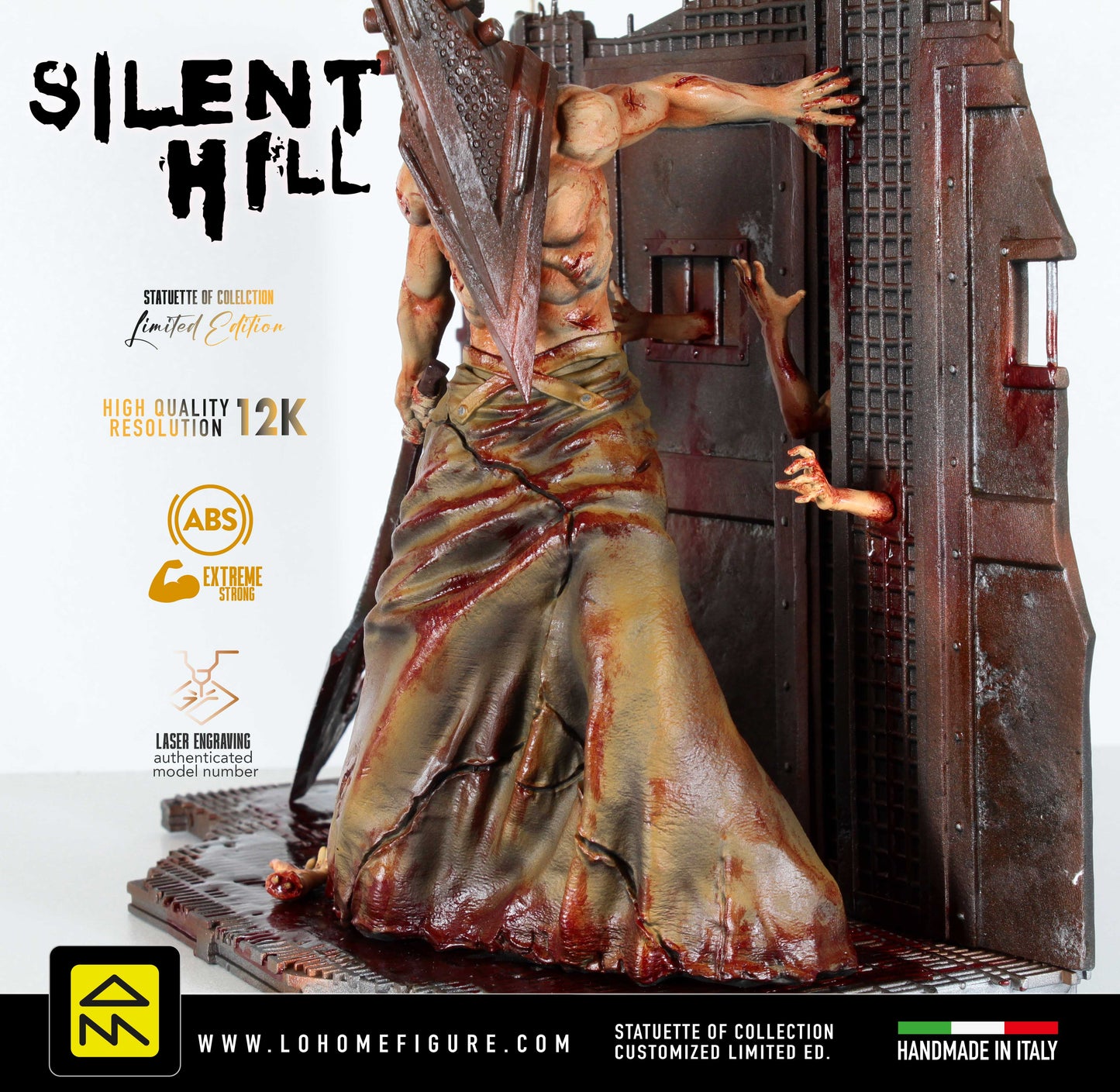 Pyramid Head Statua, Silent Hill Diorama Horror, Silent Hill collectible character figurine, Horror game collectible, Amazing Realism, 12K