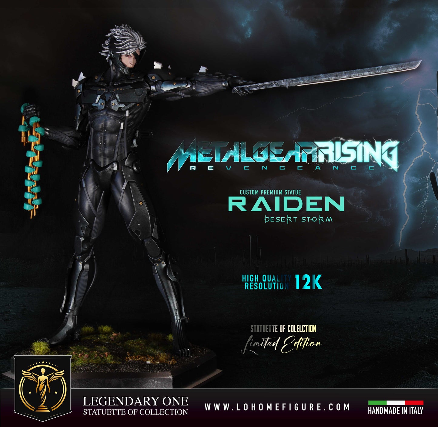 Metal Gear Rising Figure, Statua di Raiden Statua da collezione di Raiden cyborg ninja figure colorazione realistica High Quality 12K