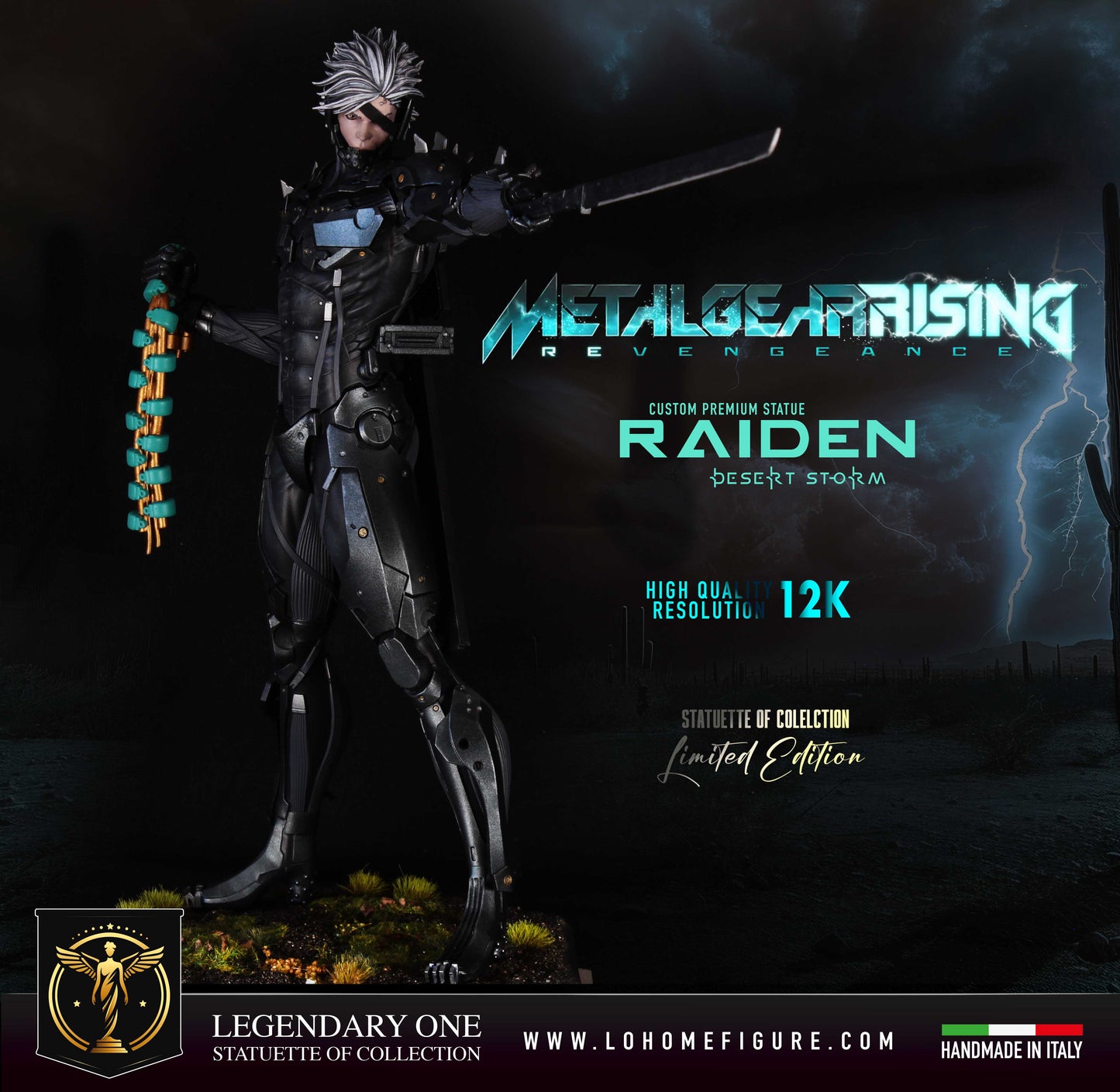 Metal Gear Rising Figure, Statua di Raiden Statua da collezione di Raiden cyborg ninja figure colorazione realistica High Quality 12K