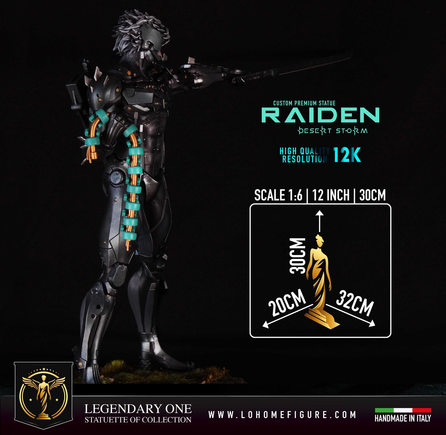 Metal Gear Rising Figure, Statua di Raiden Statua da collezione di Raiden cyborg ninja figure colorazione realistica High Quality 12K