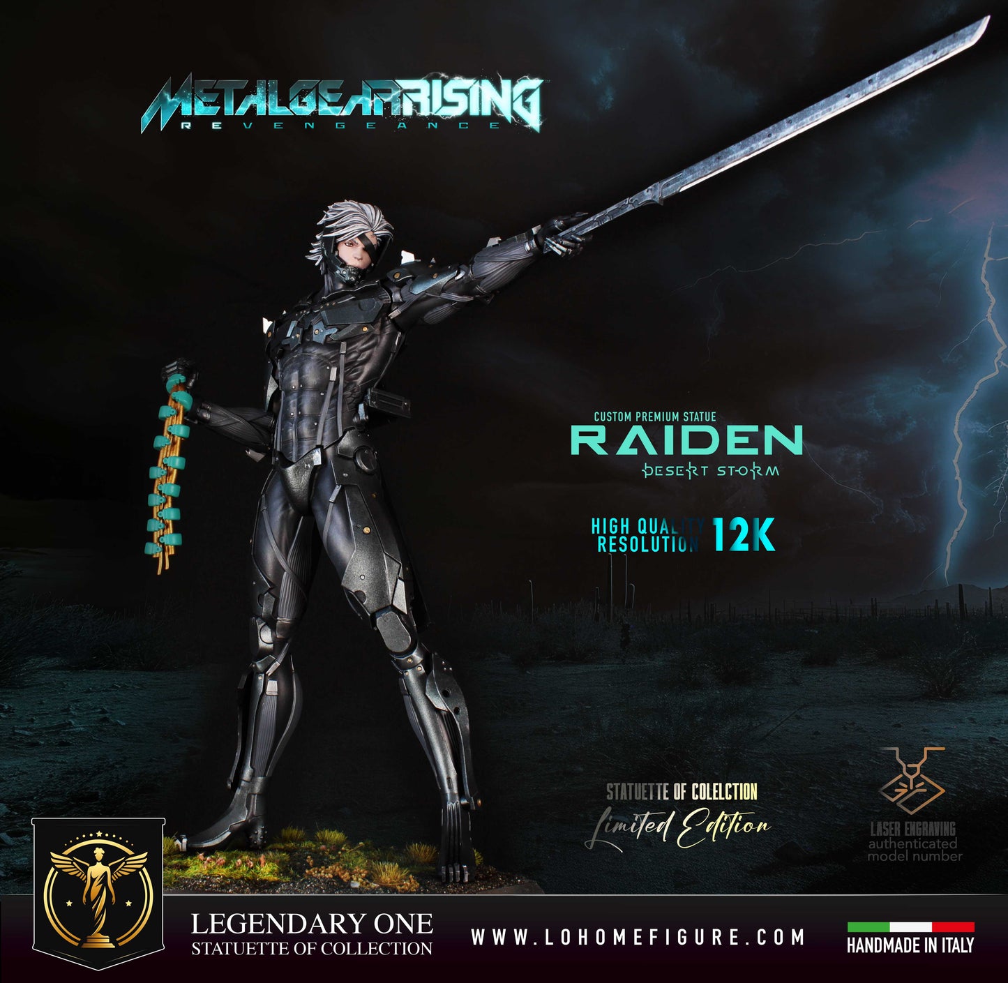 Metal Gear Rising Figure, Statua di Raiden Statua da collezione di Raiden cyborg ninja figure colorazione realistica High Quality 12K