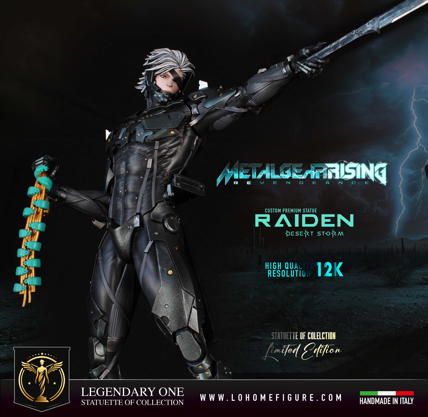 Metal Gear Rising Figure, Statua di Raiden Statua da collezione di Raiden cyborg ninja figure colorazione realistica High Quality 12K