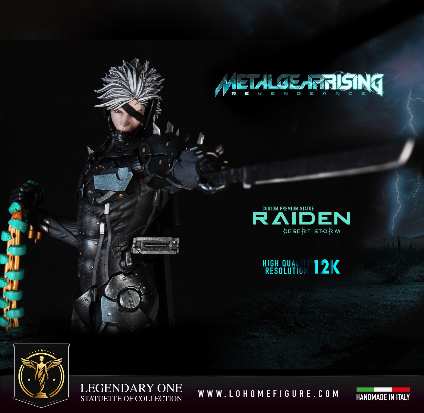 Metal Gear Rising Figure, Statua di Raiden Statua da collezione di Raiden cyborg ninja figure colorazione realistica High Quality 12K