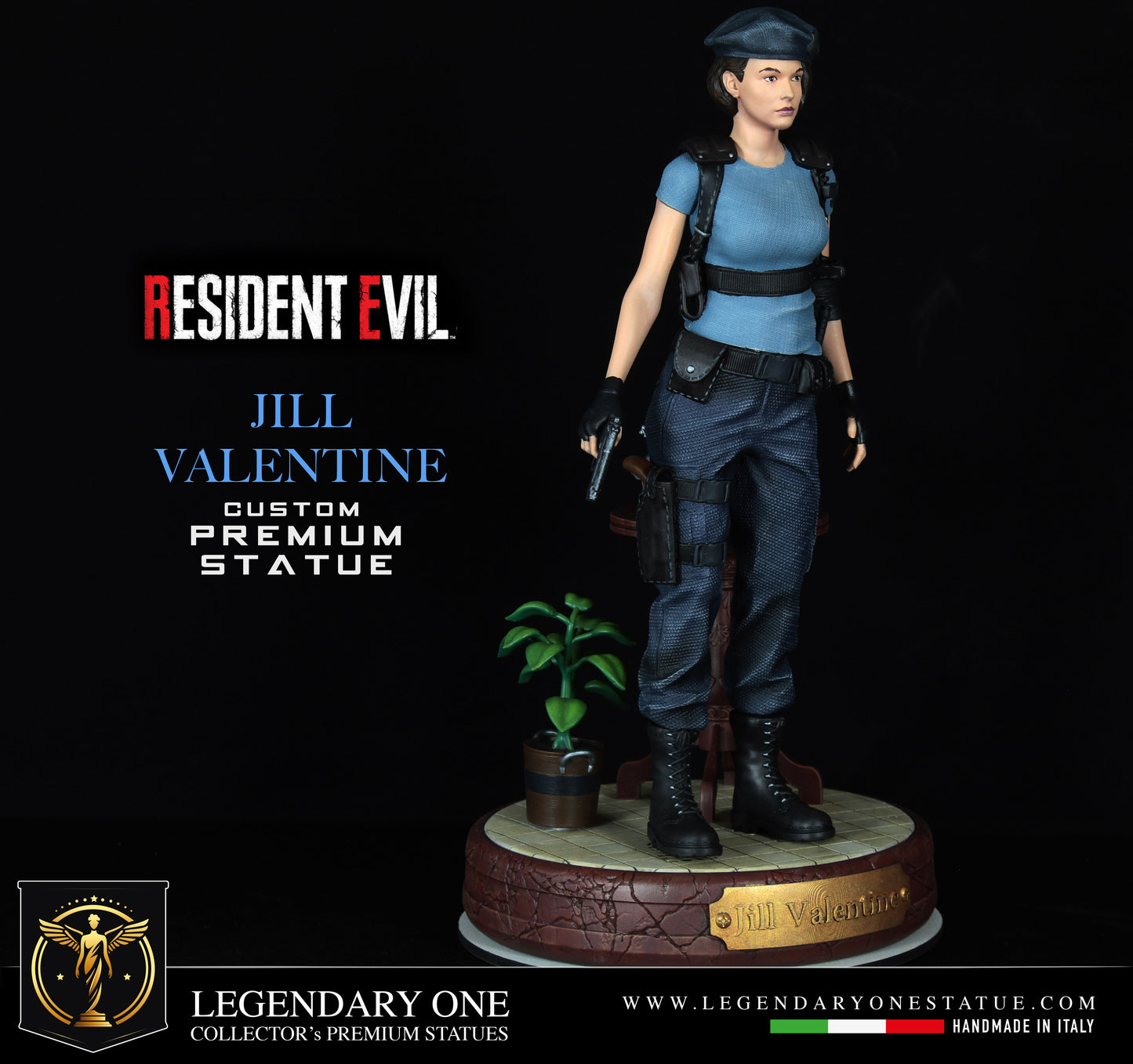 Jill Valentine statue, Resident Evil figure, Jill Valentine Figure Custom Premium Statue, Real Game Diorama Resident Evil, Real Color Effect High Res. 12k