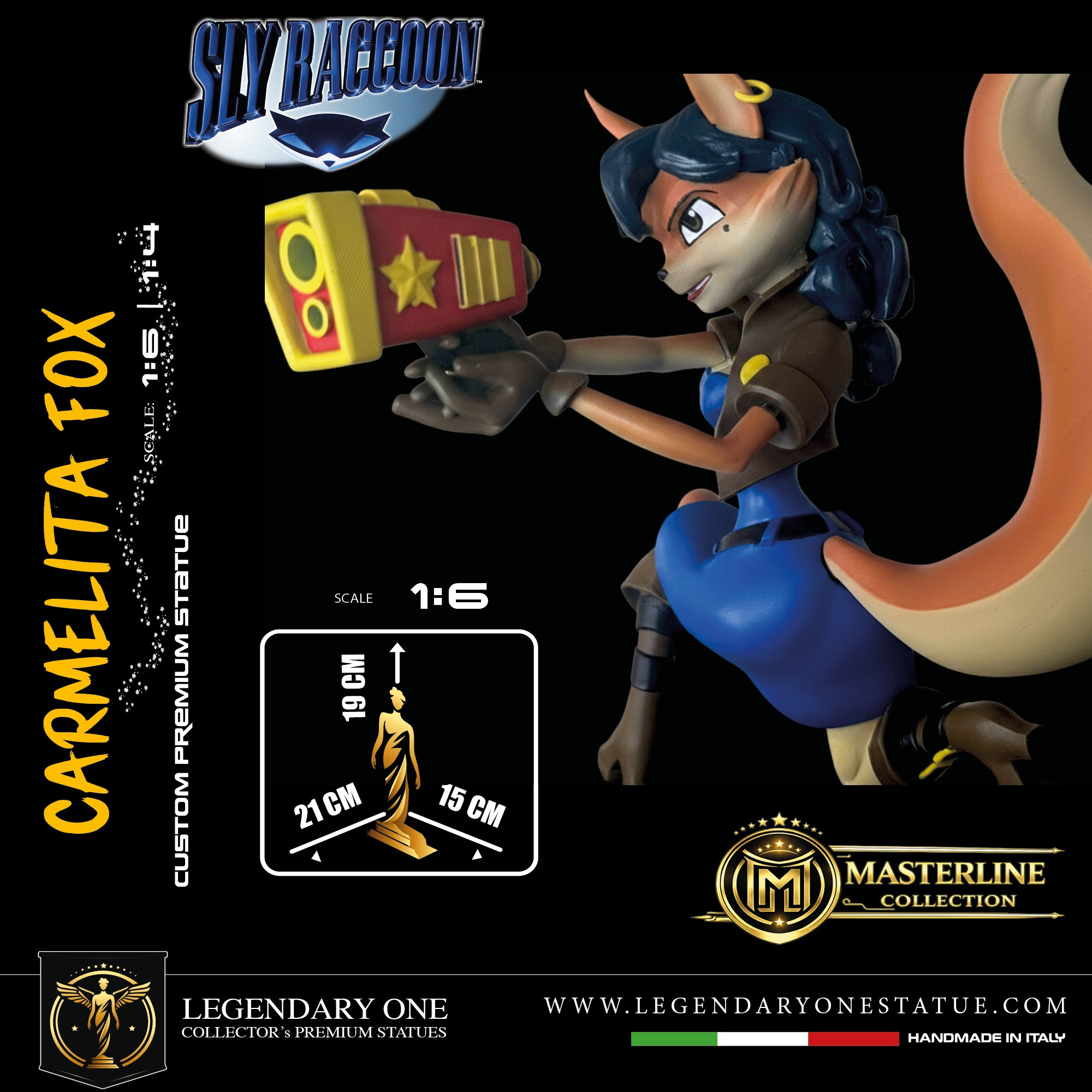 Carmelita Fox Statua da collezione - Sly Cooper Figure esclusiva Real Game Color - scala 1:6