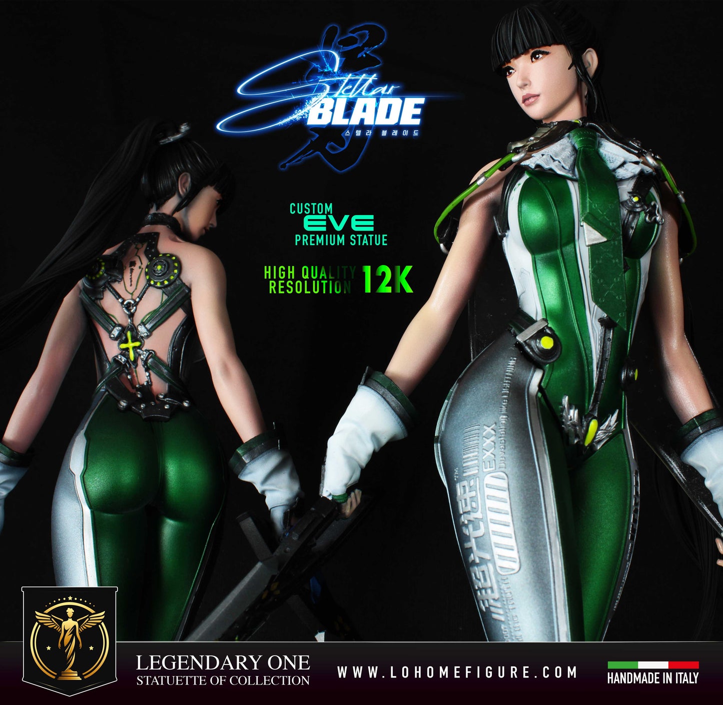 Stellar Blade statue, Eve figure, Stellar Blade Custom Premium Statue, con ali rimovibili, PS5 Stellar Blade, Real Game Color Effect Made in Italy High Res. 12k