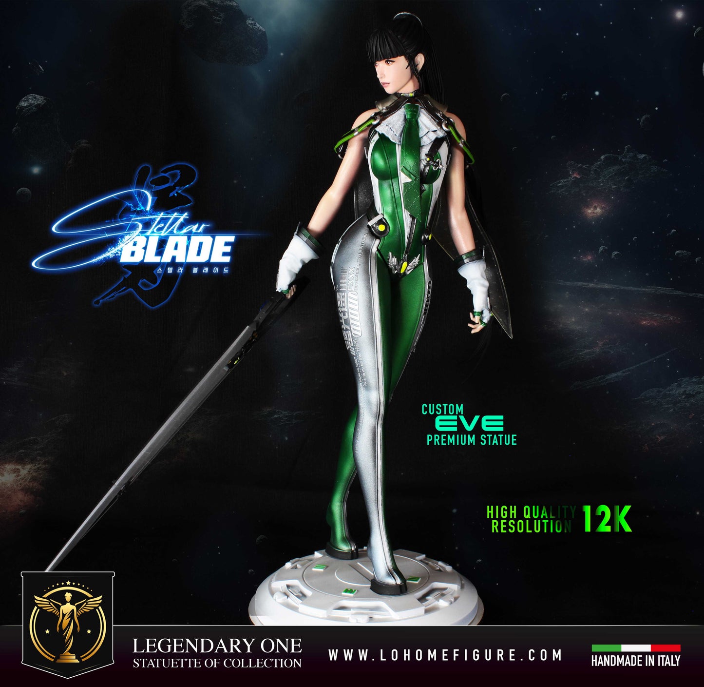 Stellar Blade statue, Eve figure, Stellar Blade Custom Premium Statue, con ali rimovibili, PS5 Stellar Blade, Real Game Color Effect Made in Italy High Res. 12k