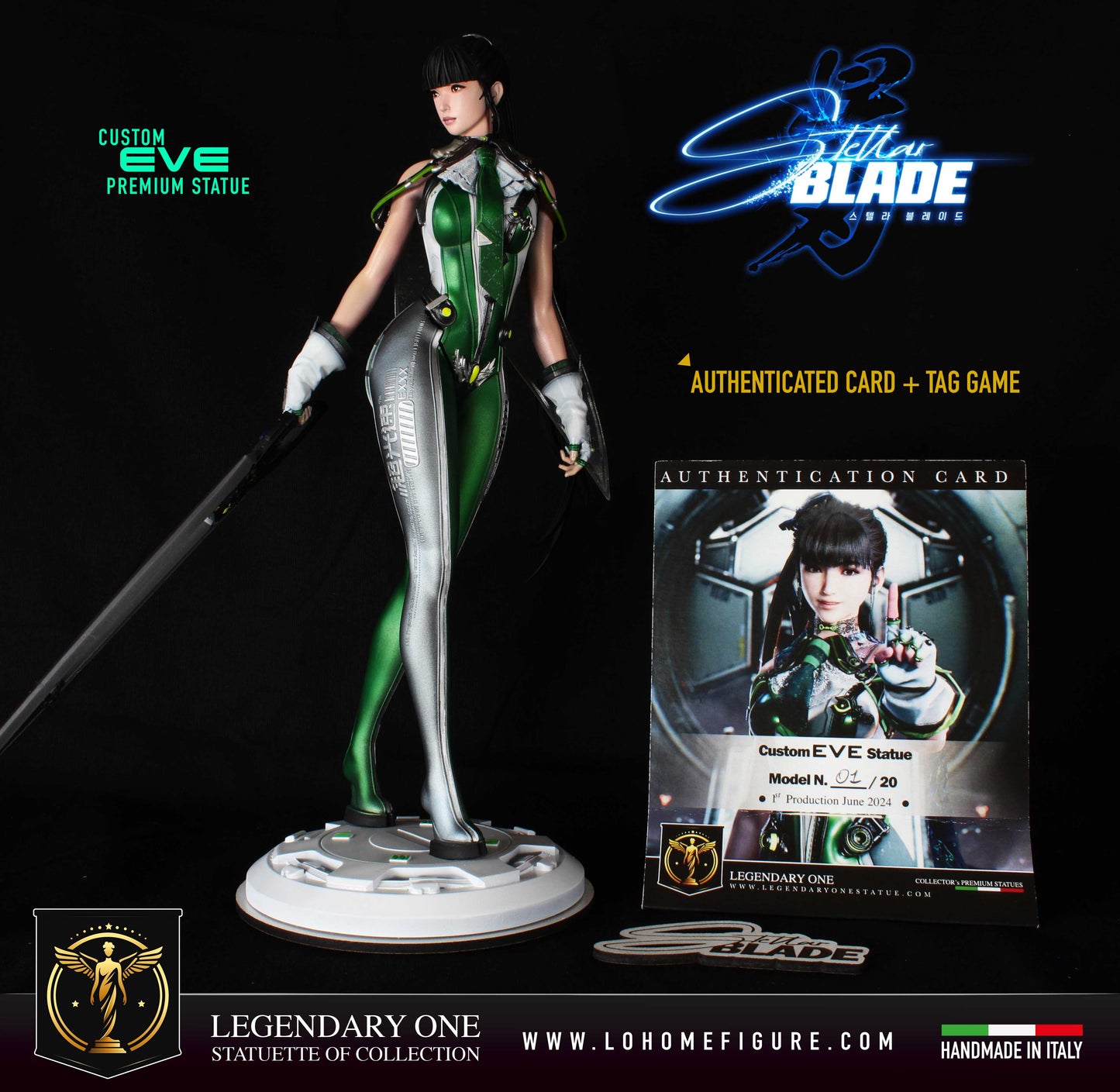 Stellar Blade statue, Eve figure, Stellar Blade Custom Premium Statue, con ali rimovibili, PS5 Stellar Blade, Real Game Color Effect Made in Italy High Res. 12k