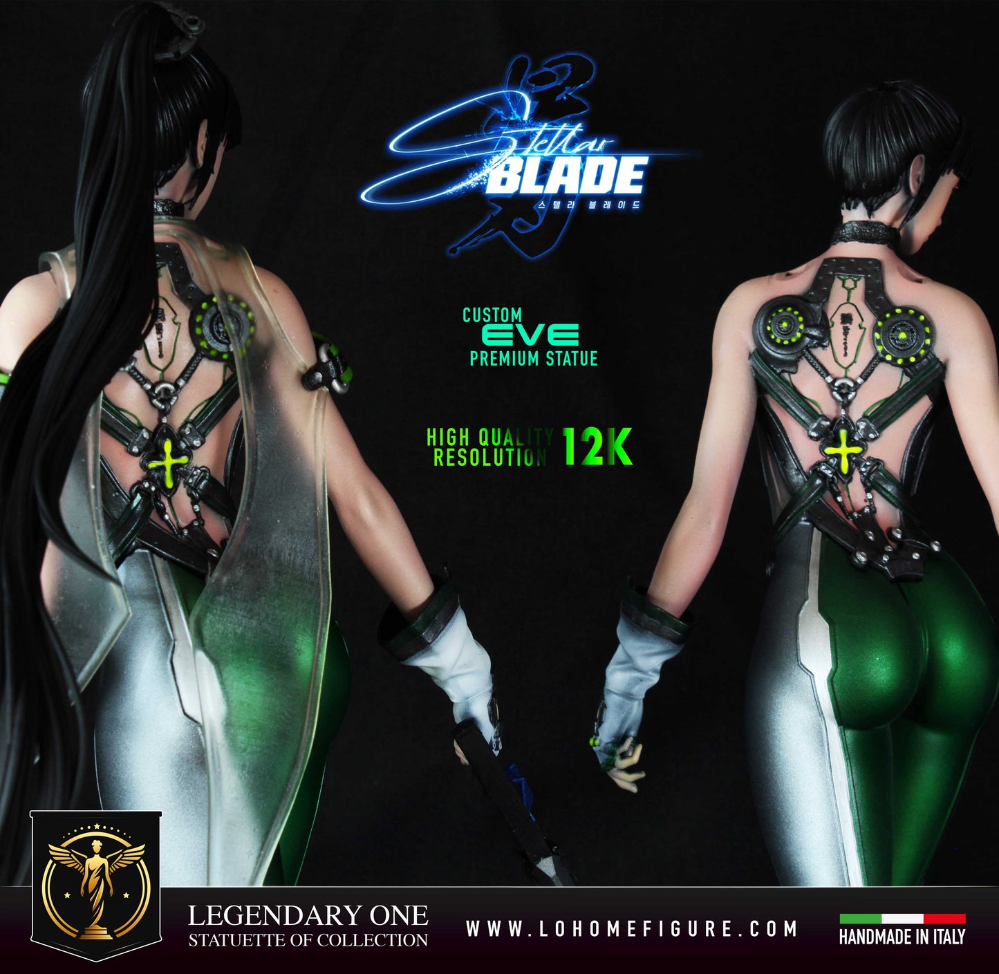 Stellar Blade statue, Eve figure, Stellar Blade Custom Premium Statue, con ali rimovibili, PS5 Stellar Blade, Real Game Color Effect Made in Italy High Res. 12k